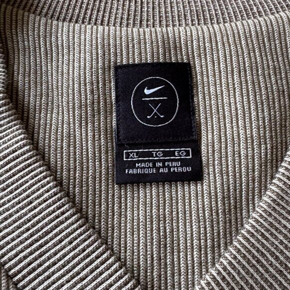 Nike Golf Ribbed Knit Sweater Vest | XL | Beige | Made in Peru - Picture 2 of 9